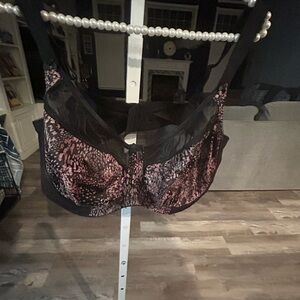 Goddess Black and Pink Patterned Bra